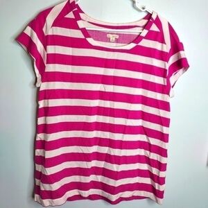 GAP Striped Pink & White Short Sleeve Top Size XS